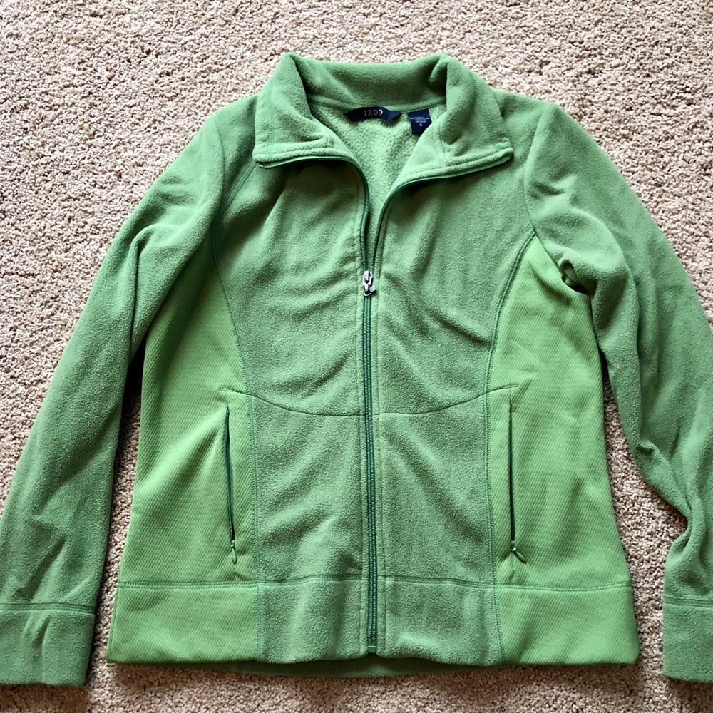 Green full zip fleece with side detail